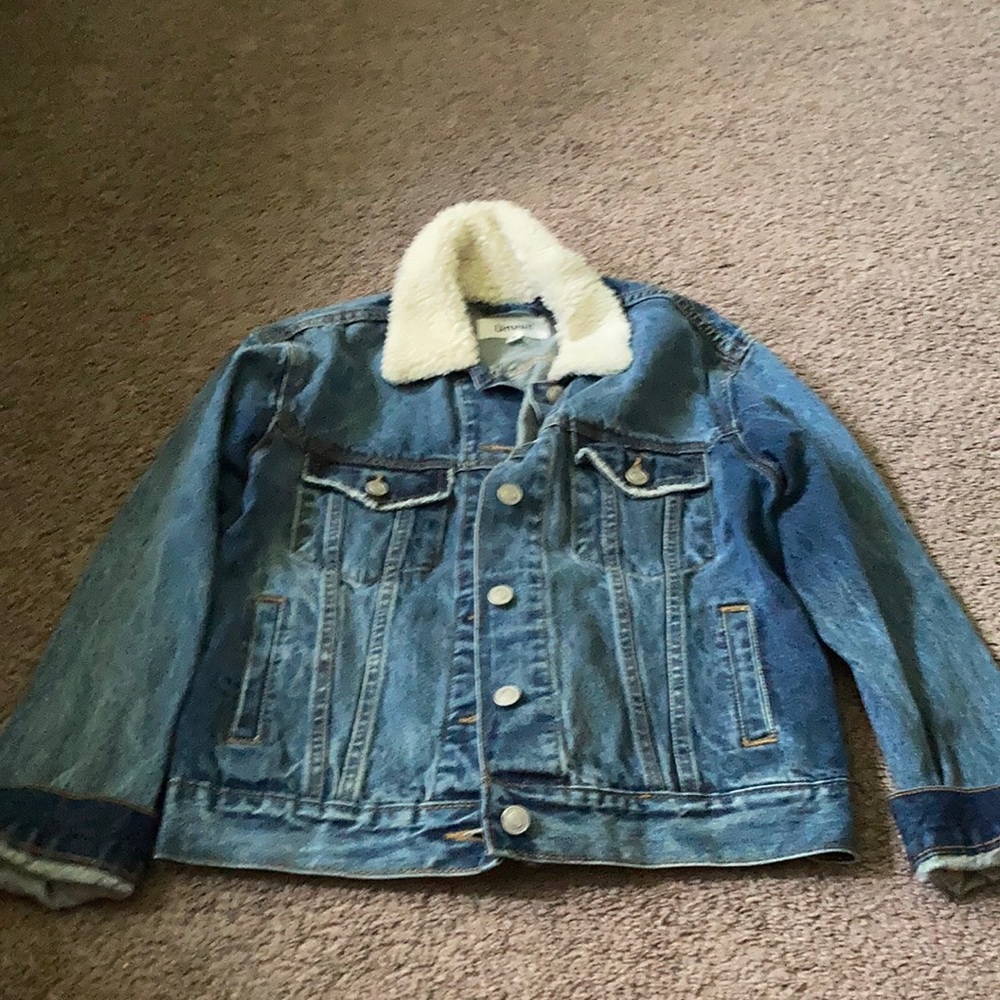 Blue jean fuzzy jacket